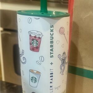 Starbucks Roller Rabbit Tumbler with Green Lid includes box